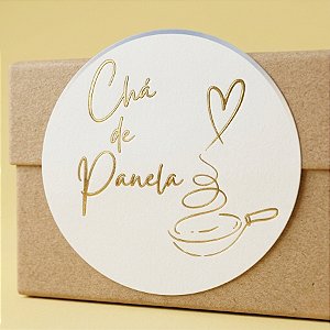Adesivo "Chá de Panela" - Ref.2315 - Hot Stamping - 4x4cm - 25 unidades - Stickr - Rizzo