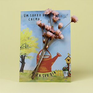 Cartão Buque "Um Sopro De Calma, Para o Seu Dia" - 8 Cartões + Ramo de Flores + 10 Adesivos - 7x10cm - 1 unidades - Stic