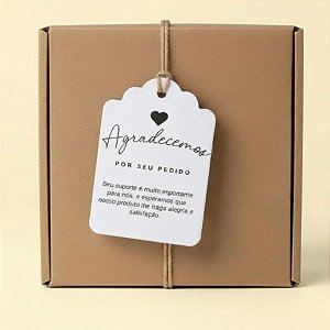 Tag Retangular "Agradecemos Por Seu Pedido" Com Sisal - 6,5x4,5cm - 15 unidades - Stickr - Rizzo
