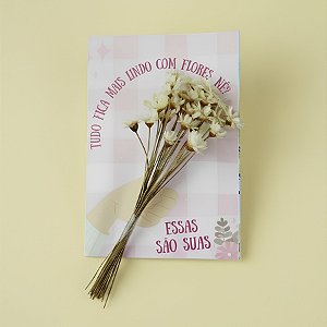 Cartão Buque "Tudo Fica Mais Lindo com Flores" - 8 Cartões + Ramo de Flores + 10 Adesivos - 7x10cm - 1 unidades - Stickr