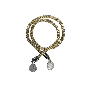 Cordão Decorativo Com Pingente Gota - Bege Com Prata - 33,5cm - 1 unidade - Rizzo