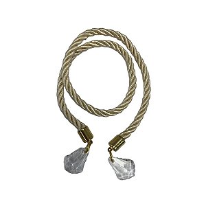 Cordão Decorativo Com Pingente Pião - Bege Com Ouro - 33,5cm - 1 unidade - Rizzo