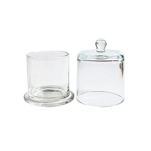 Pote Com Tampa De Vidro Domus Para Vela Transparente - 8x9cm - 210ml - 1 unidade - Rizzo