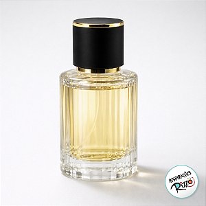 Frasco para Perfumaria de Vidro com Válvula Spray Dourada Tampa Luxo Preta  - 50ml - 1 unidade - Rizzo