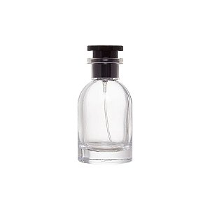 Frasco para Perfumaria de Vidro Louis com Válvula Tampa Luxo Rosca - Preto  - 30ml - 1 unidade - Rizzo