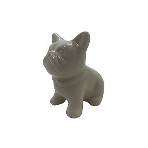 Cachorro Decorativo de Cerâmica - Branco - 7,6x6,4x3,8cm - 1 unidade - Rizzo