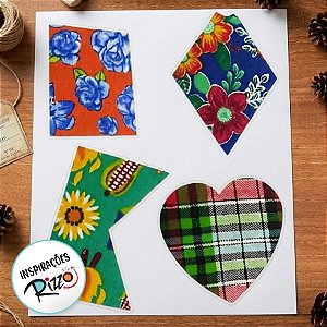 Adesivo De Roupa Retalhos - Festa Junina - 8cm - 4 unidades - Regina - Rizzo