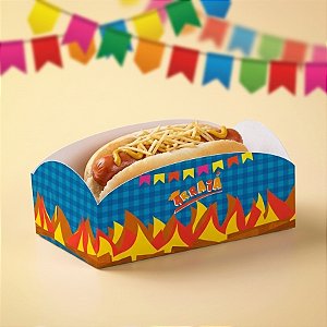 Mini Caixa Para Mini Hot Dog - Festa Junina - 11x5x5cm - 8 unidades - Regina - Rizzo