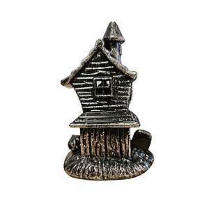Enfeite Decorativo De Halloween -  Casa Assombrada - Prata - 10cm - 1 unidade - Rizzo