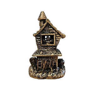 Enfeite Decorativo De Halloween -  Casa Assombrada - Dourada - 10cm - 1 unidade - Rizzo