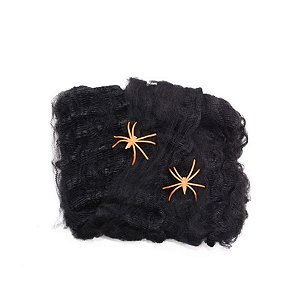 Enfeite Decorativo de Halloween - Teia de Aranha - Preto - 1 unidade - Rizzo