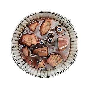 Enfeite Decorativo De Halloween - Bandeja Com Orgãos - 33,5x33,5cm - 1 unidade - Rizzo