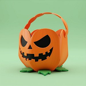 Enfeite Decorativo De Halloween - Cestinha Abóbora - 12x9cm - 3 unidades - Rizzo