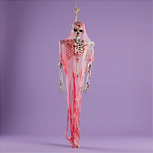 Enfeite Decorativo de Halloween - Fantasma Esqueleto com Sangue - 1,50x38cm - 1 unidade - Rizzo