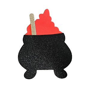 Enfeite Decorativo De Halloween - Caldeirão XG - Vermelho - 21,5x16,5cm - 1 unidade - Rizzo