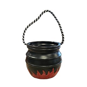 Caldeirão de Bruxa com Alça - Preto e Vermelho - 10,5x11,5cm - 1 unidade - Rizzo