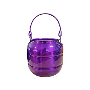 Baldinho de Halloween com Alça - Caldeirão Roxo - 18x11cm - 1 unidade - Rizzo
