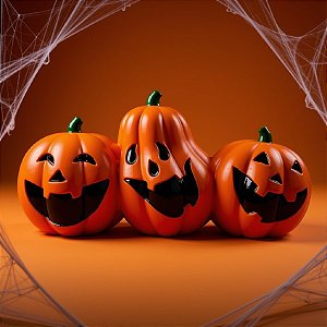 Enfeite Decorativo De Halloween - Trio De Abóbora Irmãos Moranga Alfa - 25x50cm - 1 unidade - Rizzo