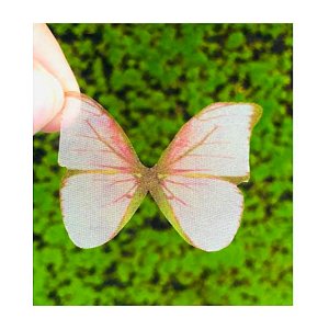 Enfeite decorativo Borboleta Tecido Nude - 10uns - Rizzo Confeitaria