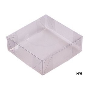 Caixa Transparente De Acetato Quadrada Nº6 - 16x16x4cm - 10 unidades - Rizzo