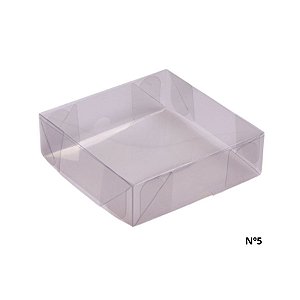 Caixa Transparente De Acetato Quadrada Nº5 - 14x14x4cm - 10 unidades - Rizzo