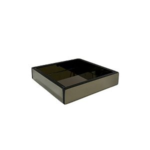 Bandeja Caixa Quadrada - Fume - 10x10cm - 1 unidade - Rizzo