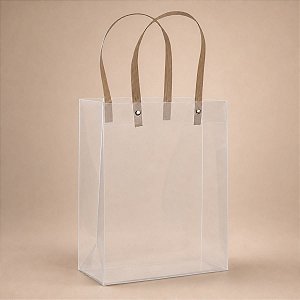 Sacola Transparente Fosca Com Alça De Fibra - 25x20x7cm - 1 unidades - Rizzo