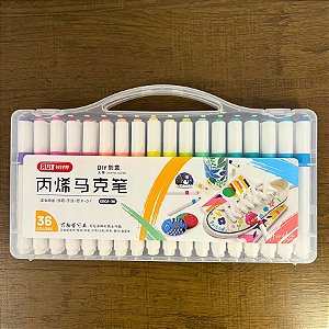 Marcador Acrílico Para Colorir - Blister 36 Cores - 13cm - 36 unidades - Rizzo
