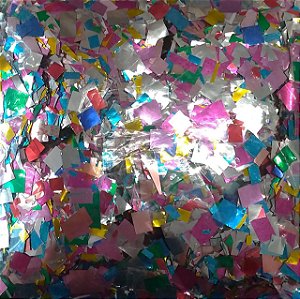 Confete Colorido Metalizado Quadrado para Balão - 1cm x 1cm - Estilo e Festas Rizzo Festas