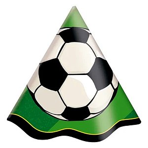 Chapéu de Aniversário - Futebol - 14,5x17,5cm - 8 unidades - Rizzo