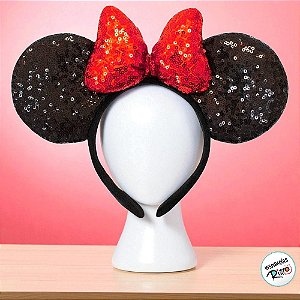 Tiara Minnie Laço Vermelho Lantejoulas - 1 unidade - Disney Original - Rizzo