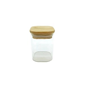 Pote De Vidro Hermético Com Tampa De Bambu - 6x10,5cm - 270ml - 1 unidade - Rizzo