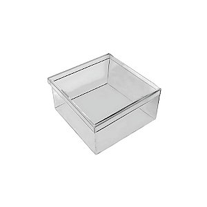 Caixa Acrílica Quadrada Transparente - 19,6x19,6x9,5cm - 1 unidade - Rizzo