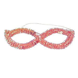 Máscara de Carnaval Infantil De Lantejoula - Rosa Claro - 1 unidade - Rizzo