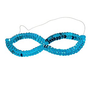Máscara de Carnaval Infantil De Lantejoula - Azul Claro - 1 unidade - Rizzo