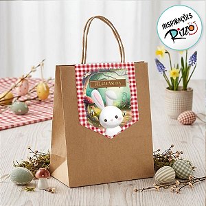 Sacola de Papel com Fechamento - Contos De Páscoa - 21,5x15x8cm - 10 unidades - Cromus - Rizzo