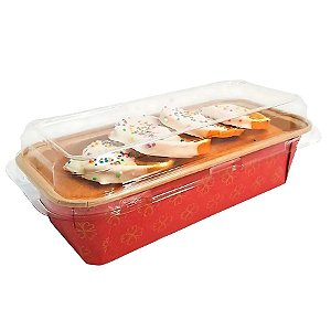 Forma Plumpy com Tampa 500g - Vermelha - 16,3x6,5x4,5cm - 5 unidades - Sulformas - Rizzo