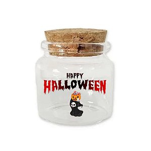 Kit Potinho de Vidro de Halloween com Tampa de Rolha 50ml - 4,5cm - 24 unidades - Rizzo