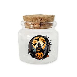 Kit Potinho de Vidro de Halloween com Tampa de Rolha 50ml - 4,5cm - 24 unidades - Rizzo