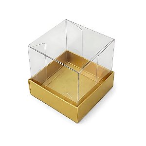Caixa Mini Bolo PP (4x4x4cm) Ouro - 10 unidades - Assk - Rizzo