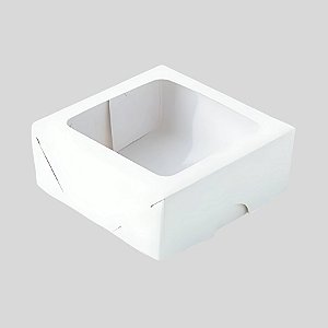 Caixa com Visor PC8 Branca - 8x8x4cm - 10 unidades - Rizzo