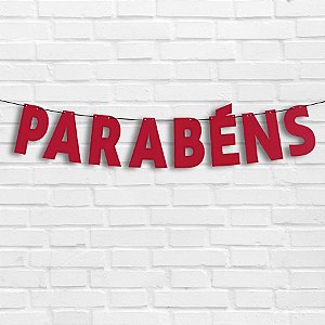 Faixa Parabéns - Festa Colors Vermelho - 72x15,5cm - 1 unidades - Regina Festas - Rizzo
