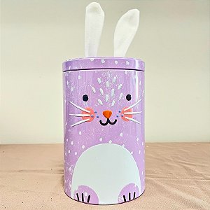 Lata De Metal De Páscoa - Coelinho Lilás - 16x10cm - 1 unidade - Rizzo