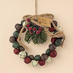 Guirlanda De Natal Com Sinos - Colorido - 16cm - 1 unidade - Rizzo
