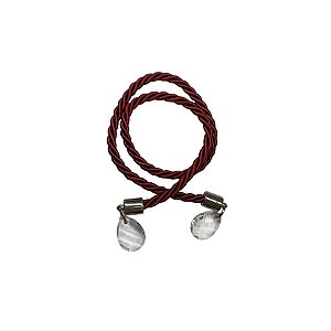 Cordão Decorativo - Vermelho Pingente Prata Gota - 33,5cm - 1 unidade - Rizzo