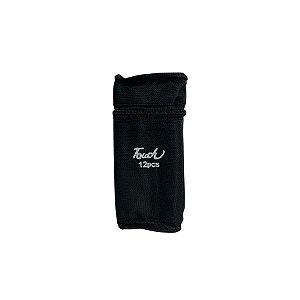 Kit Canetinhas Marcadores Para Colorir Touch Com Estojo Preto - 8x17x6cm - 12 unidades - Rizzo