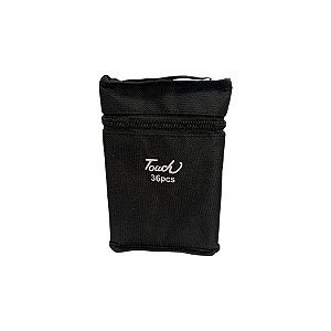 Kit Canetinhas Marcadores Para Colorir Touch Com Estojo Preto - 11,5x17x11cm - 36 unidades - Rizzo