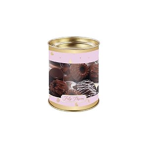 Lata Para Doces Com Visor - Quinn - Rosa - 9x11cm -  unidades - Rizzo