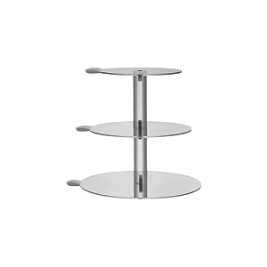Suporte de Acrílico Redondo com LED - 3 Camadas - 1 unidade - Silver Festas - Rizzo