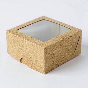 Caixa Para Doces com Visor VC7 (7x7x4cm) Kraft - 20 unidades - Rizzo - Rizzo
